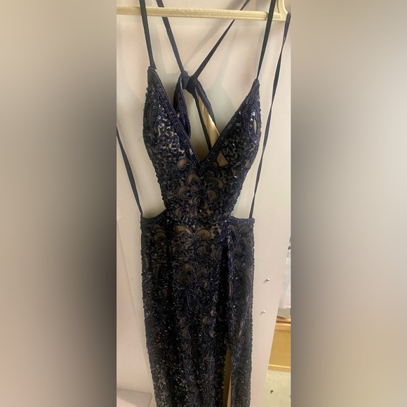 SCALA Swirl Beaded Prom Dress - Size:2 - Picture 3 of 4